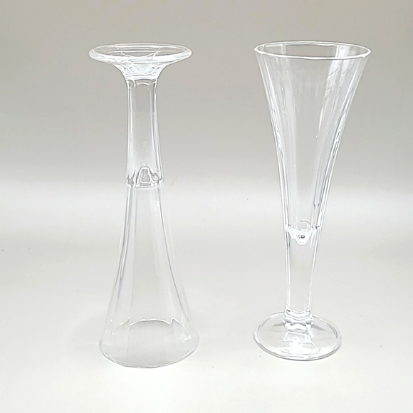 Pair of Clear Champagne Trumpet Flutes - Picture 6 of 6